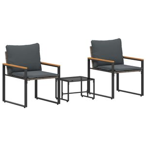 vidaXL Комплекти мебели с възглавница 3 pcs Сив и тъмен сив Ратан