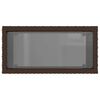 vidaXL Градинска маса със стъклен плот kафяв 58x27,5x55 см полиратан