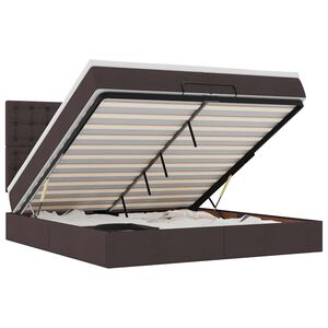vidaXL Османска легло с матраци, тъмнокафяво, 200x200 см, плат