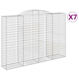vidaXL Габионни кошници арка 7 бр 300x50x200/220 см поцинковано желязо
