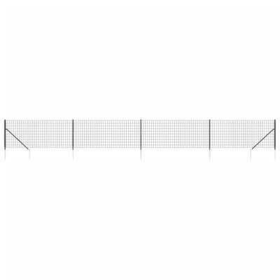 vidaXL Ограда от телена мрежа с шипове, антрацит, 1x10 м