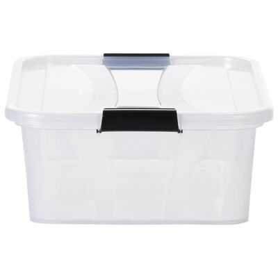 vidaXL Кутии за съхранение с капаци, 2 бр, прозрачни, 7 л