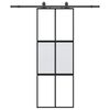 vidaXL Плъзгаща се врата с комплект обков Черно 76x205 cm