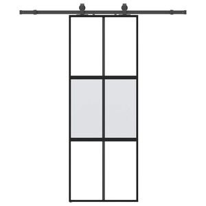 vidaXL Плъзгаща се врата с комплект обков Черно 76x205 cm