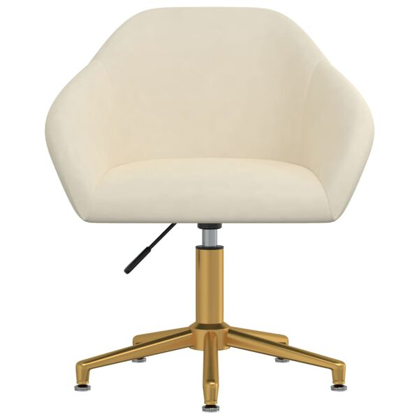 vidaXL Въртящи се трапезни столове, 6 бр, кремави, кадифе