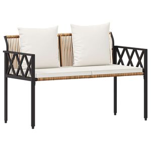 vidaXL Външни пейки 2 -Seater 116 x 56 x 75 см полиратан