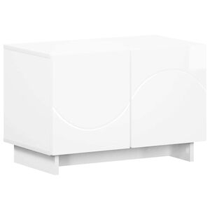 vidaXL ТВ стойка 60 x 34.5 x 40 cm Бял гланц Инженерна дървесина