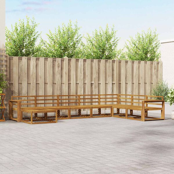 vidaXL Комплект дивани за открито 8 pcs Естествен