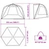 vidaXL Плажна палатка, 3-местна, сиво, бързо освобождаване