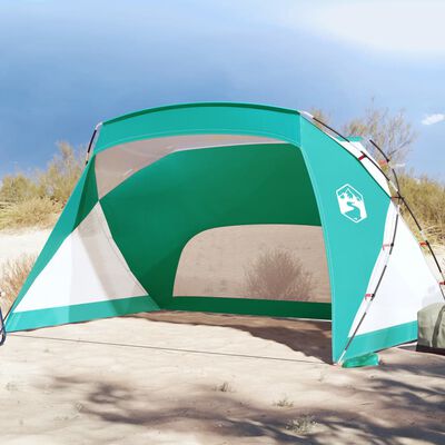 vidaXL Плажна палатка морско зелено 274x178x170/148 см 185T полиестер