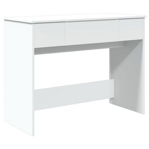 vidaXL Тоалетка с огледало, бяла, 100x45x76 см