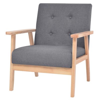 vidaXL Комплект кресла, 2 части, плат, тъмносиви