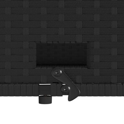 vidaXL Градински диван с възглавници 2-местен черен полиратан