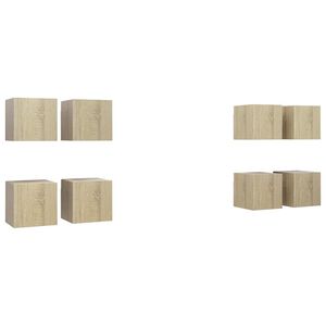 vidaXL ТВ шкафове за стенен монтаж, 8 бр, дъб сонома, 30,5x30x30 см