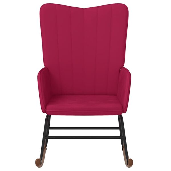 vidaXL Люлеещ стол, виненочервен, кадифе