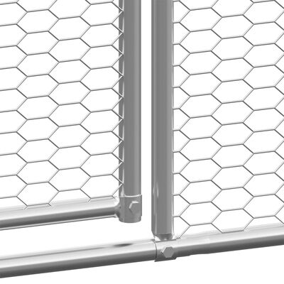 vidaXL Външна клетка за пилета, 2x4x2 м, поцинкована стомана