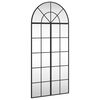 vidaXL Стенно огледало, черно, 60x130 см, арка, желязо