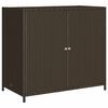 vidaXL Градински шкаф за съхранение, кафяв, 83x45x76 см, полиратан