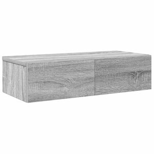 vidaXL Стенен рафт с чекмеджета 60x26,5x15 см инженерно дърво