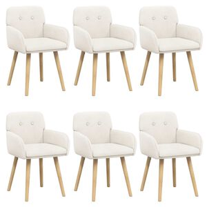 vidaXL Обедени столове 6 pcs Букле Кремаво 59 х 57 х 85 см