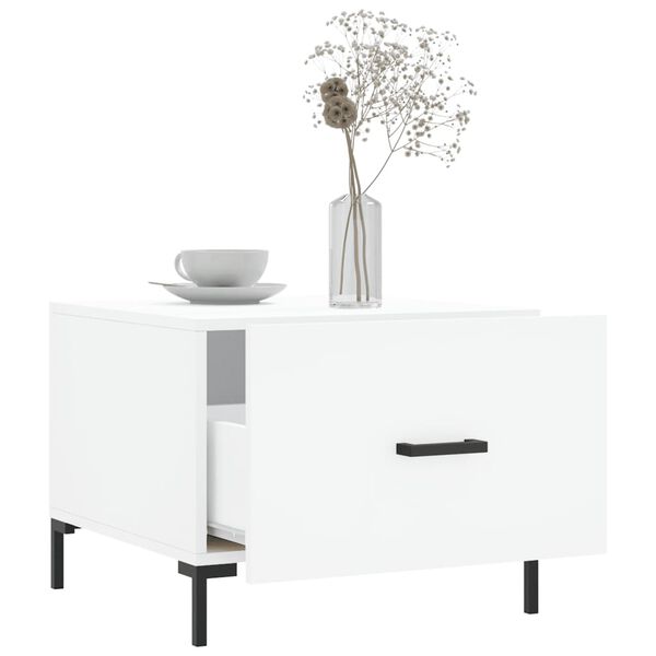 vidaXL Кафе маси, 2 бр, бели, 50x50x40 см, инженерно дърво