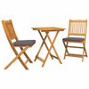 vidaXL Градински бистро комплект 3 бр. Кафяво Солидно акациево дърво