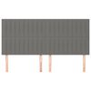 vidaXL Табла за легло, тъмносива, 180x5x118/128 см, плат