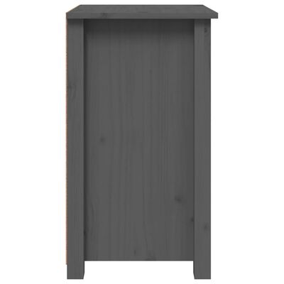 vidaXL Нощно шкафче, сиво, 40x35x61,5 см, борово дърво масив