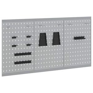 vidaXL Панел за инструменти 3 бр. Сив 150 x 1 x 80 см