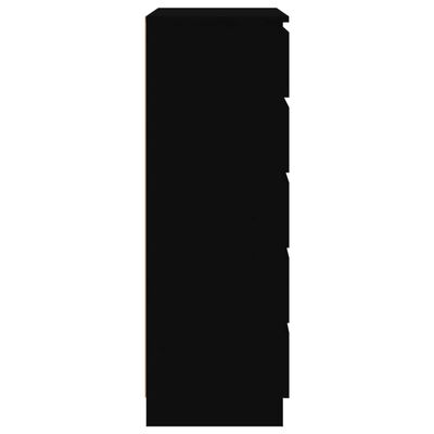 vidaXL Скрин с чекмеджета, черен, 60x36x103 см, инженерно дърво