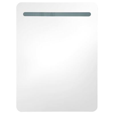 vidaXL LED шкаф с огледало за баня, 60x11x80 см