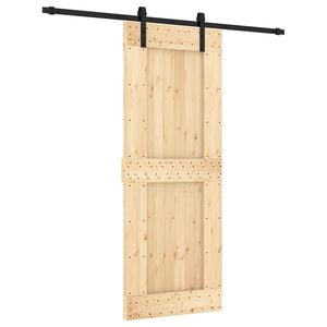 vidaXL Преплъзваща се врата Естествено и черно 80 x 210 cm