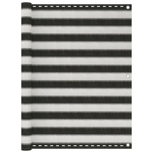 vidaXL Балконски параван, HDPE, 120x300 см, антрацит и бяло