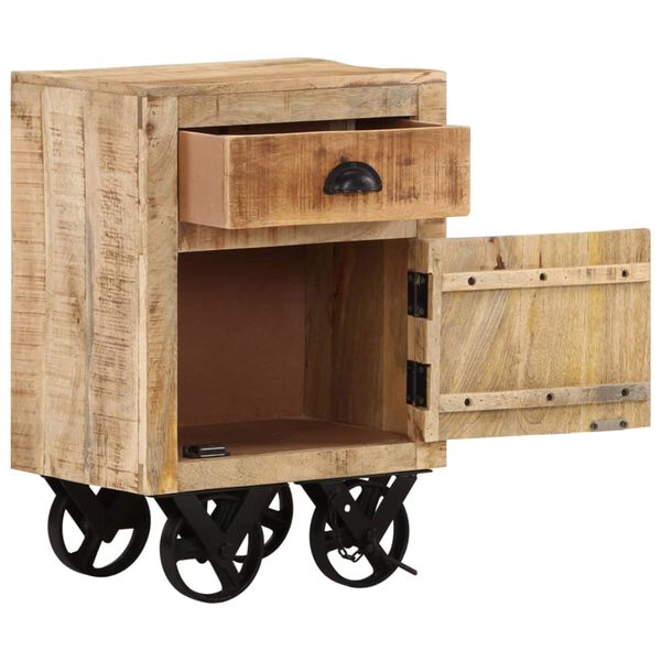 vidaXL Нощно шкафче 40x30x57 см мангово дърво масив