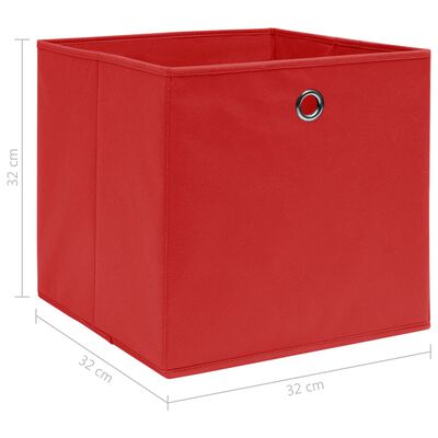 vidaXL Кутии за съхранение 10 бр червени 32x32x32 см плат