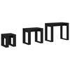 vidaXL Стифиращи масички 3 pcs Черния дъб Инженерно дърво