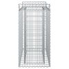 vidaXL Габиона повдигнато легло Сребрист 50 x 100 x 100 см
