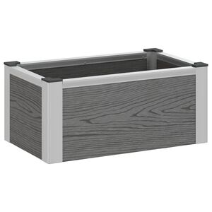 vidaXL Градинска повдигната леха Сиво 50 x 30 x 22 см WPC и алуминий