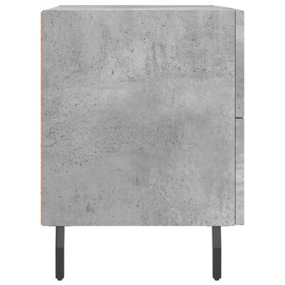 vidaXL Нощно шкафче, бетонно сиво, 40x35x47,5 см, инженерно дърво