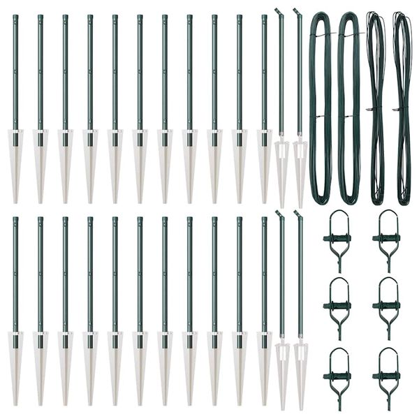 vidaXL Стълб за ограда. Друг 26 pcs Сив 3,2 x 3,2 x 100 см Стомана