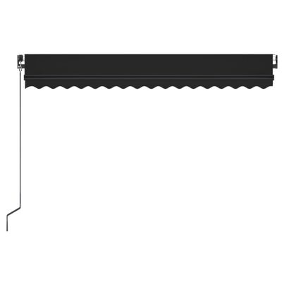 vidaXL Ръчно прибиращ се сенник с LED, 400x350 см, антрацит