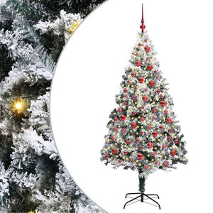 vidaXL С изкуствено коледно дърво с 300 LED светодиода Бяло 180 cm