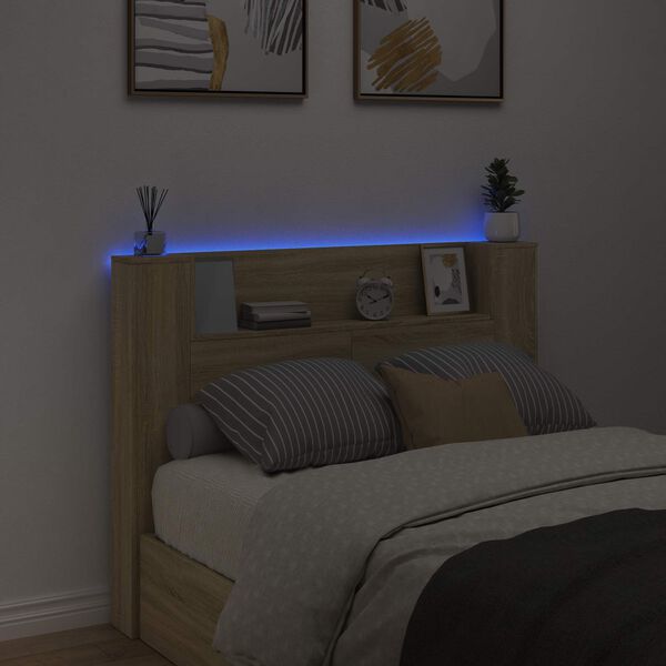 vidaXL Облегалка за глава с рафт Сонома дъб 140 x 16,5 x 103,5 cm