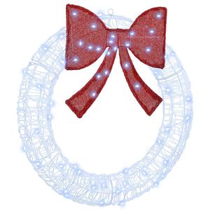 vidaXL Венец с 60 LED светодиода Студено бяло 76 x 76 x 8,5 см Акрил