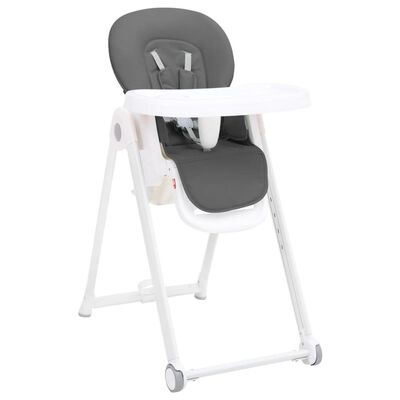 vidaXL Бебешко столче за хранене, тъмносиво, алуминий