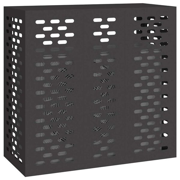 vidaXL Покритие за климатик Черно 110 x 50 x 105 см Стомана