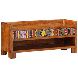 vidaXL Пейка за обувки с чекмедже Меден кафяв 100 x 35 x 45 см