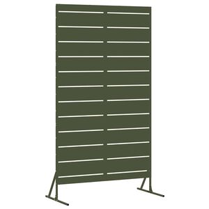vidaXL Екран за уединение 100 x 50 x 180 см Стомана Маслиненозелено