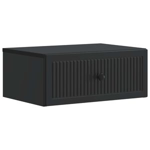 vidaXL Нощен шкаф Черно 49 x 34,5 x 20 см Инженерна дървесина