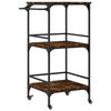 vidaXL Кухненска количка, опушен дъб, 60,5x50x105 см, инженерно дърво